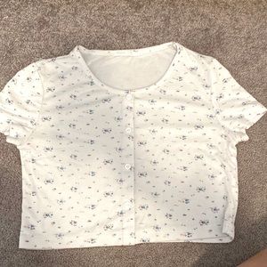 Cropped Camisole Tee Floral Top